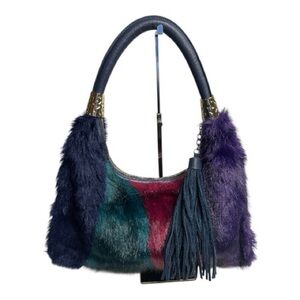 Sharif NY Multicolor Faux Fur Womens Bag